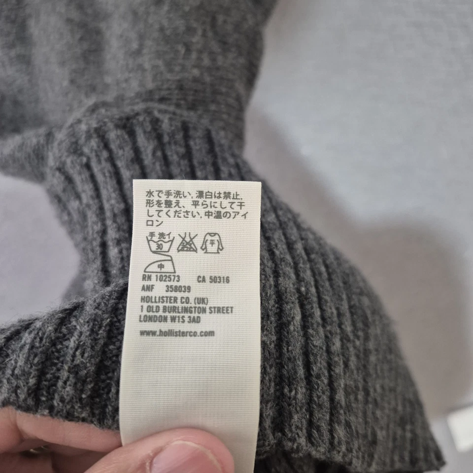 Suéter Y2K Hollister para mujer pelo de conejo mezcla de algodón gris cuello en V profundo capas Foto 4 de 4