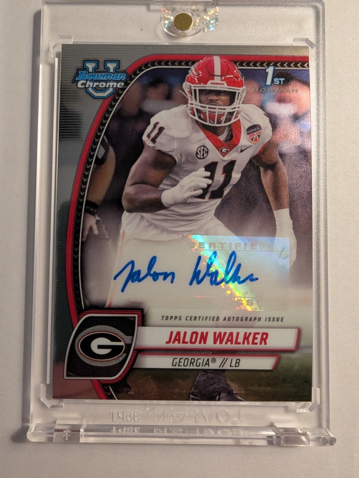 2024 Bowman Chrome U Jalon Walker 1st Bowman auto UGA Bulldogs
