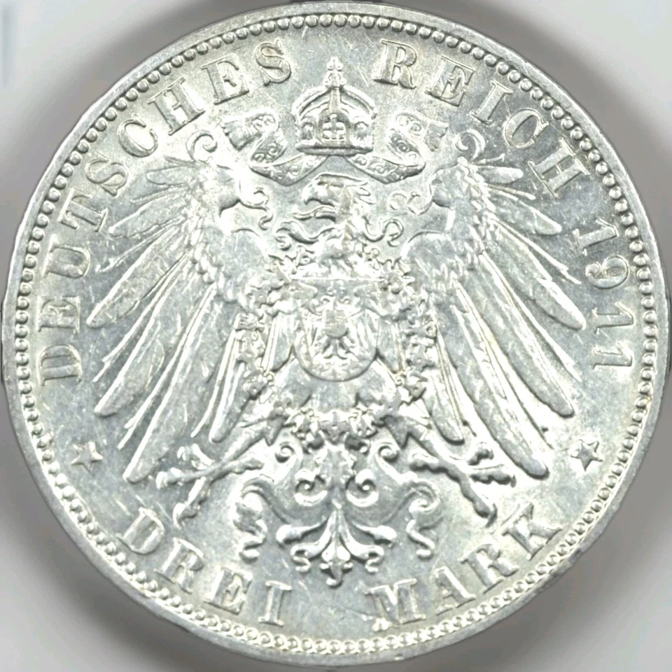 1911-E Estados Alemanes SAJONIA-ALBERTINO Federico Agosto III3 Mark KM# 1267 Foto 2 de 2