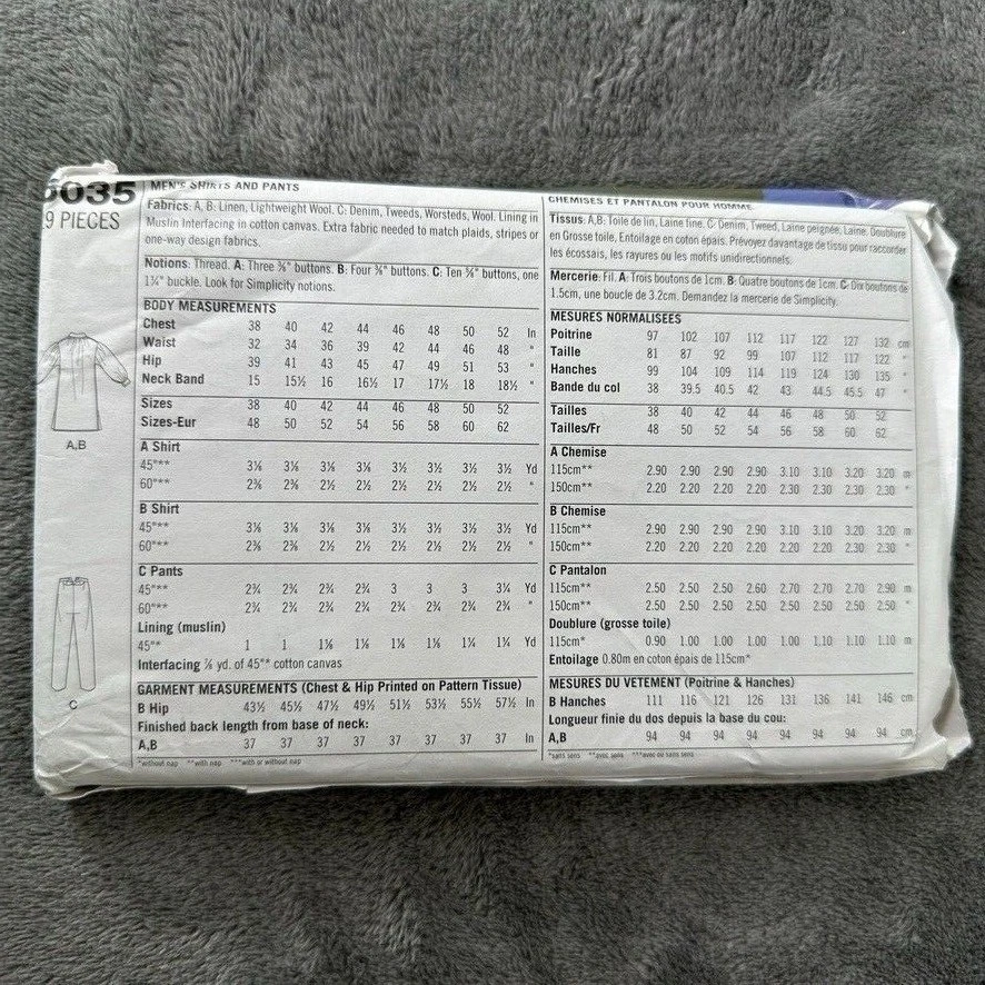 Simplicity Sewing Pattern 5035 Sz 48-52 Mens Wild West History Costume Cosplay - Image 3 of 4