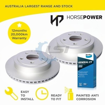 Rear Bendix Brake Pads and Disc Rotors set for Holden COMMODORE VE VF V6 06-17