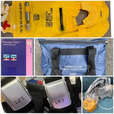 Airline safety demonstration kit in bag