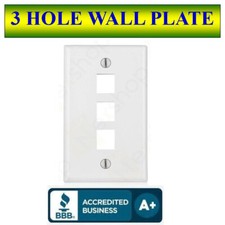 Wall Plate 3 Port White Keystone Jack for RJ4...
