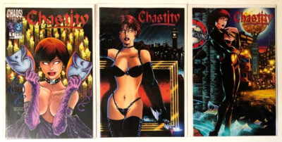 CHASTITY: THEATER OF PAIN (1997) #1-3 COMPLETE SET LOT FULL RUN CHAOS! COMICS