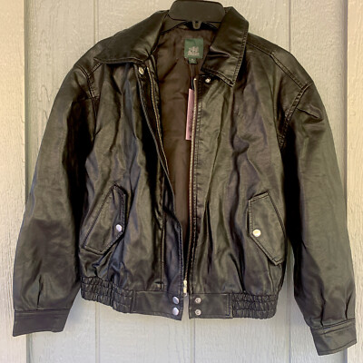Womens Wild Fable Faux Leather Bomber Jacket Black XSmall