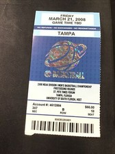2008 NCAA Div 1 Mens Basketball Championship Rd 1/2 Tampa Florida Ticket