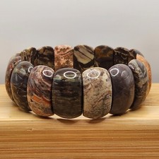 Agate Elongated Shape Stretch Beaded Bracelet One Size Fits Most 318.50ctw