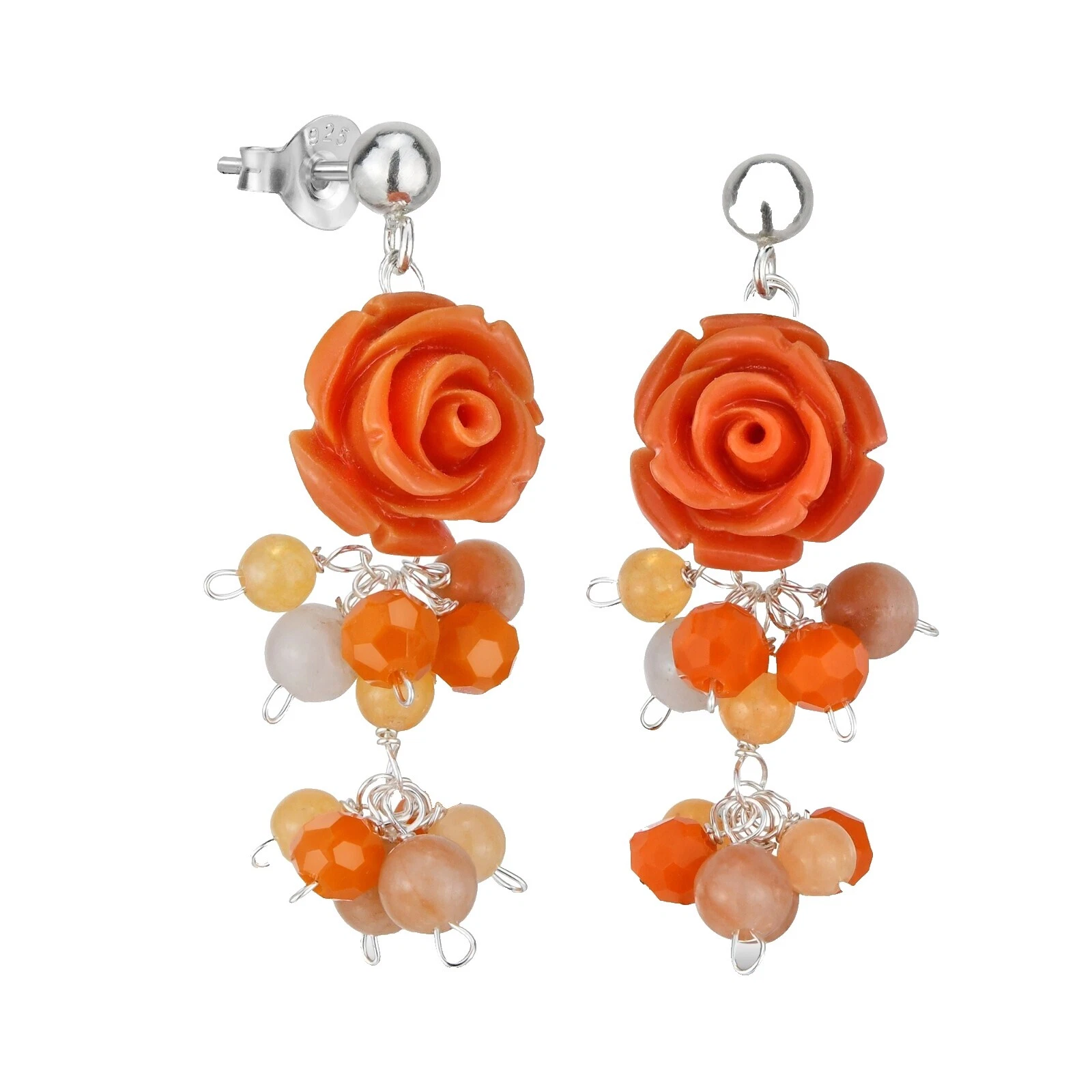 Espiga de Cornalina Piedra Pendientes de Moda