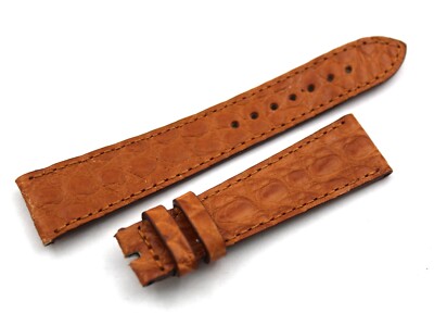 Cinturino Vintage In Vera Pelle Di Coccodrillo – 20 Mm, Marrone, NOS Anni '70, Per Orologi Classici