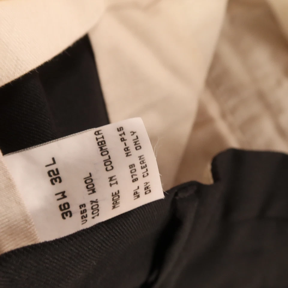 Pantalones Nautica de Colección para Hombres 36 Negros 100% Lana Worsted Super 100s Sarga Pantalones 36x32 Foto 3 de 4