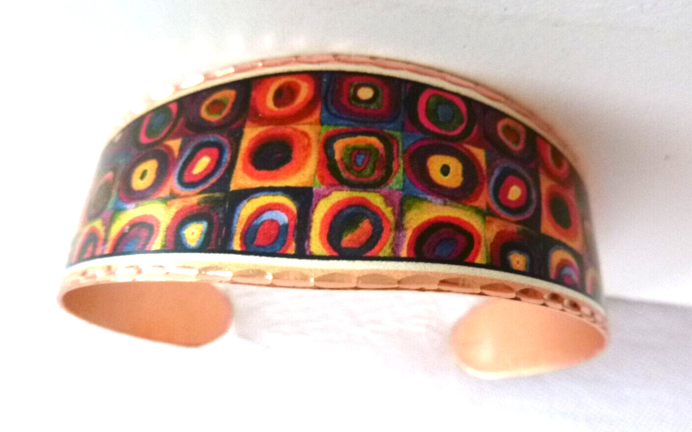 Artisan Modernist Copper Cuff Bracelet  2" Earrin… - image 3