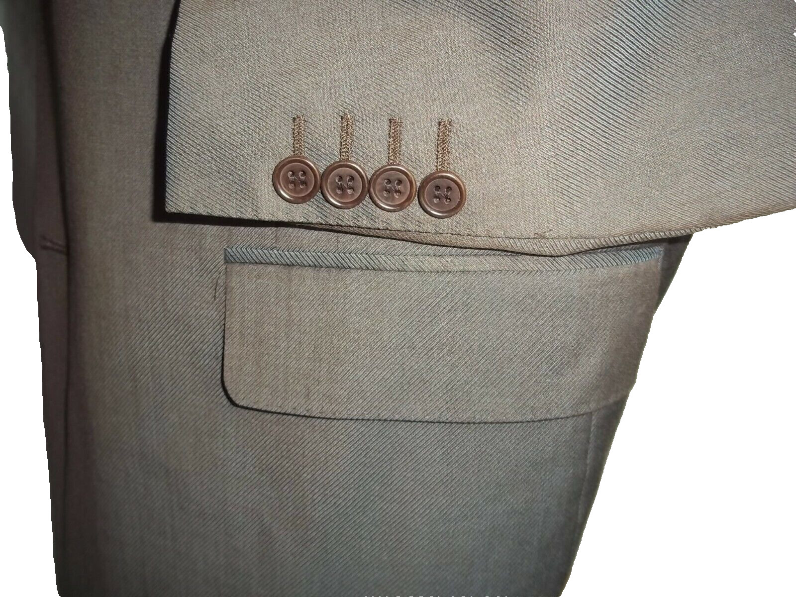 # Canali Solid Taupe 3 Buttons Wool Jacket, Coat … - image 5