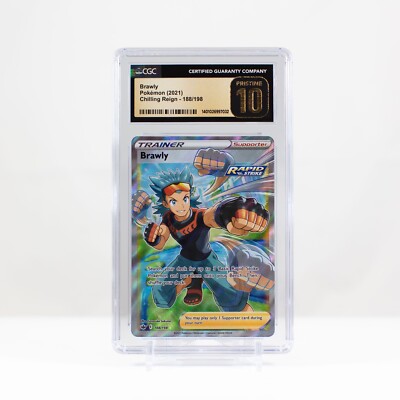 Pokémon Brawly #188 Chilling Reign Full Art Trainer CGC 10