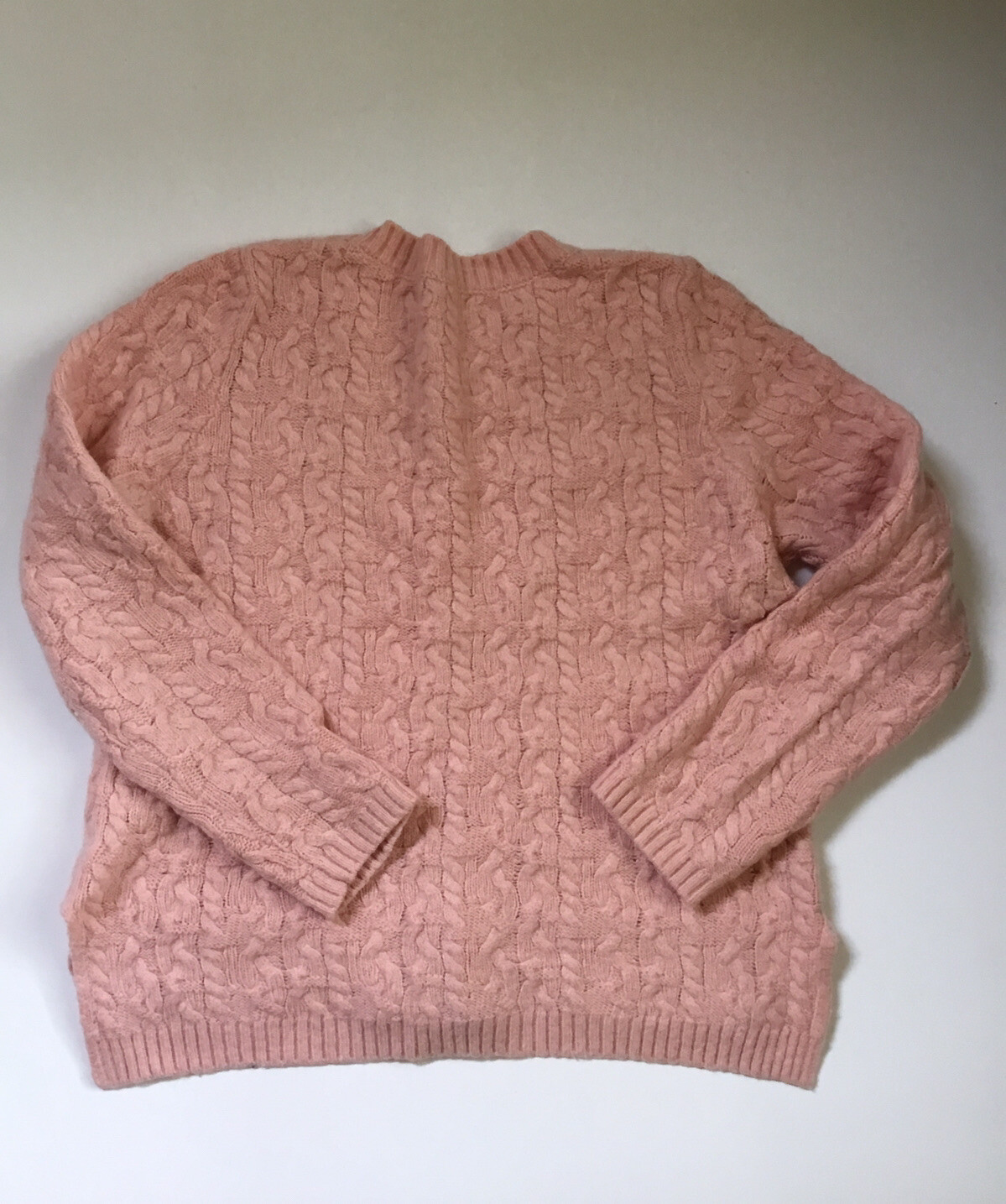 ZARA Cropped Cable Knit Sweater Pink sz 