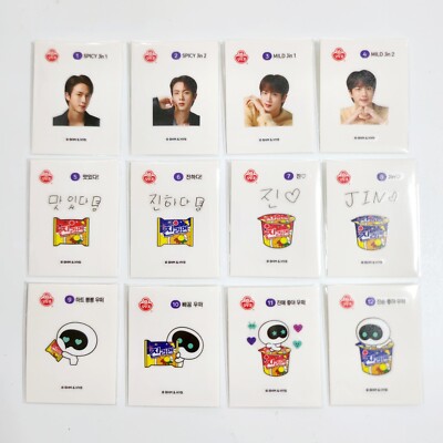 BTS JIN X Otoki Ramen Sticker Full Set (12ea) + Free Gift/Tracking