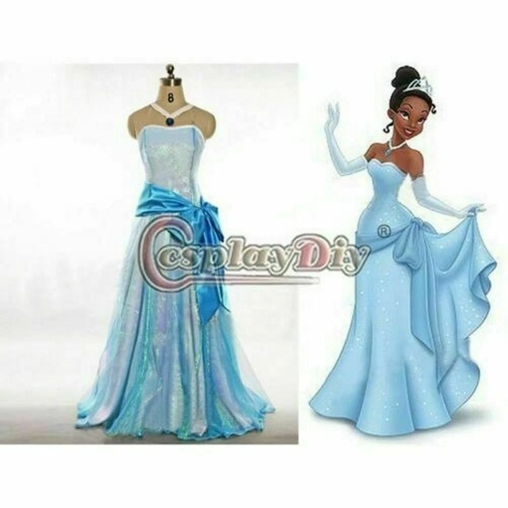 The Princess and the Frog Princess Tiana Cosplay Housemaid Costume Dress