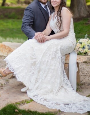 Symphony of Venus Mermaid Lace see through back Wedding Dress sz 10 | eBay