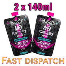 Muc Off No Puncture Hassle Tubeless Bike Sealant Pouch -140ml x2 - MTB