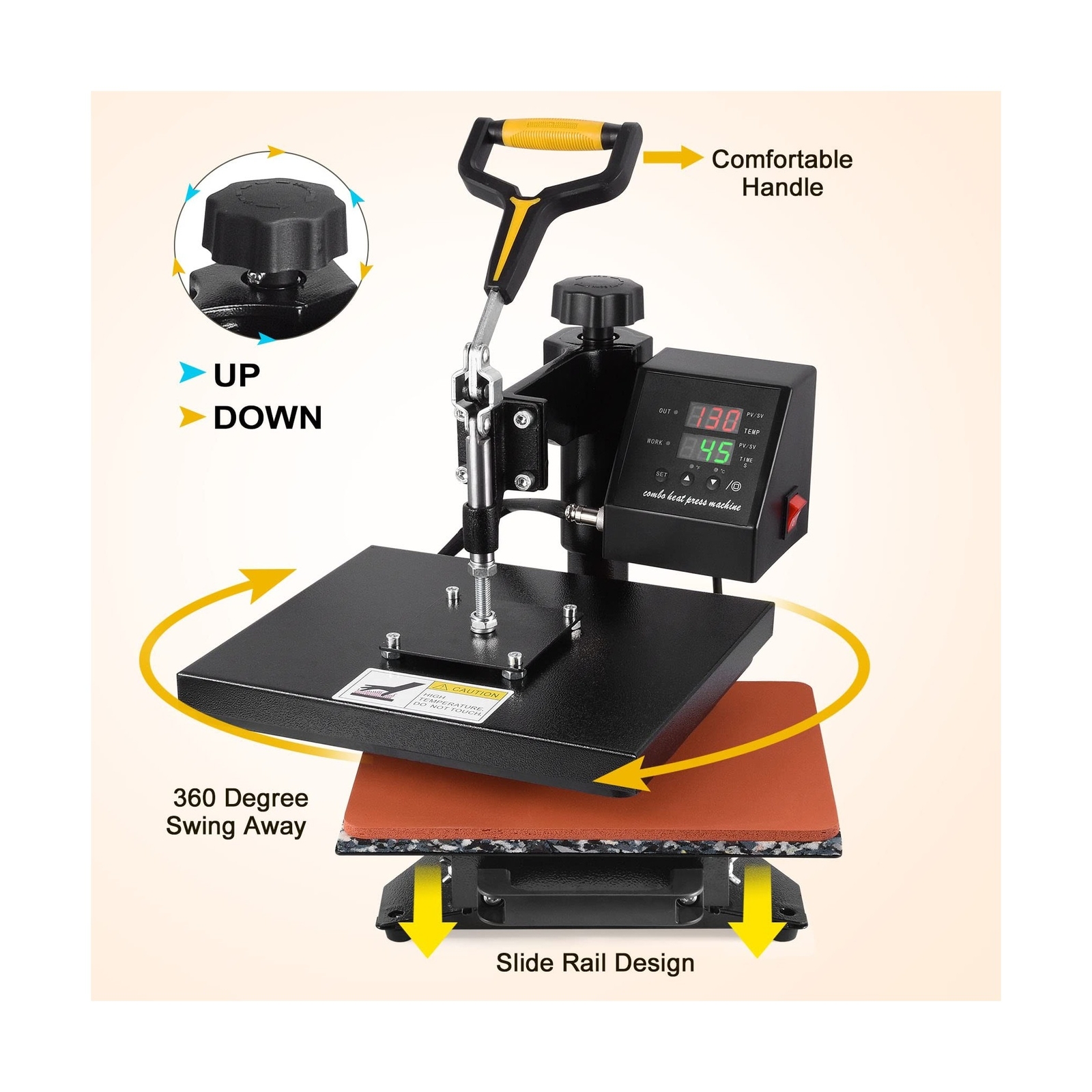 Seeutek Heat Press 12" X 10" Professional Heat Transfer Digital