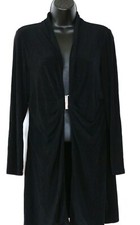 CHICO'S TRAVELERS Black Jacket w Draped Front Slide Lock Closure Sz 1 M EXC