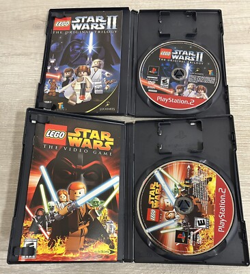 Lot (6)PS2 Games w/manuals-True Crime Tekken Lego Star Wars Final