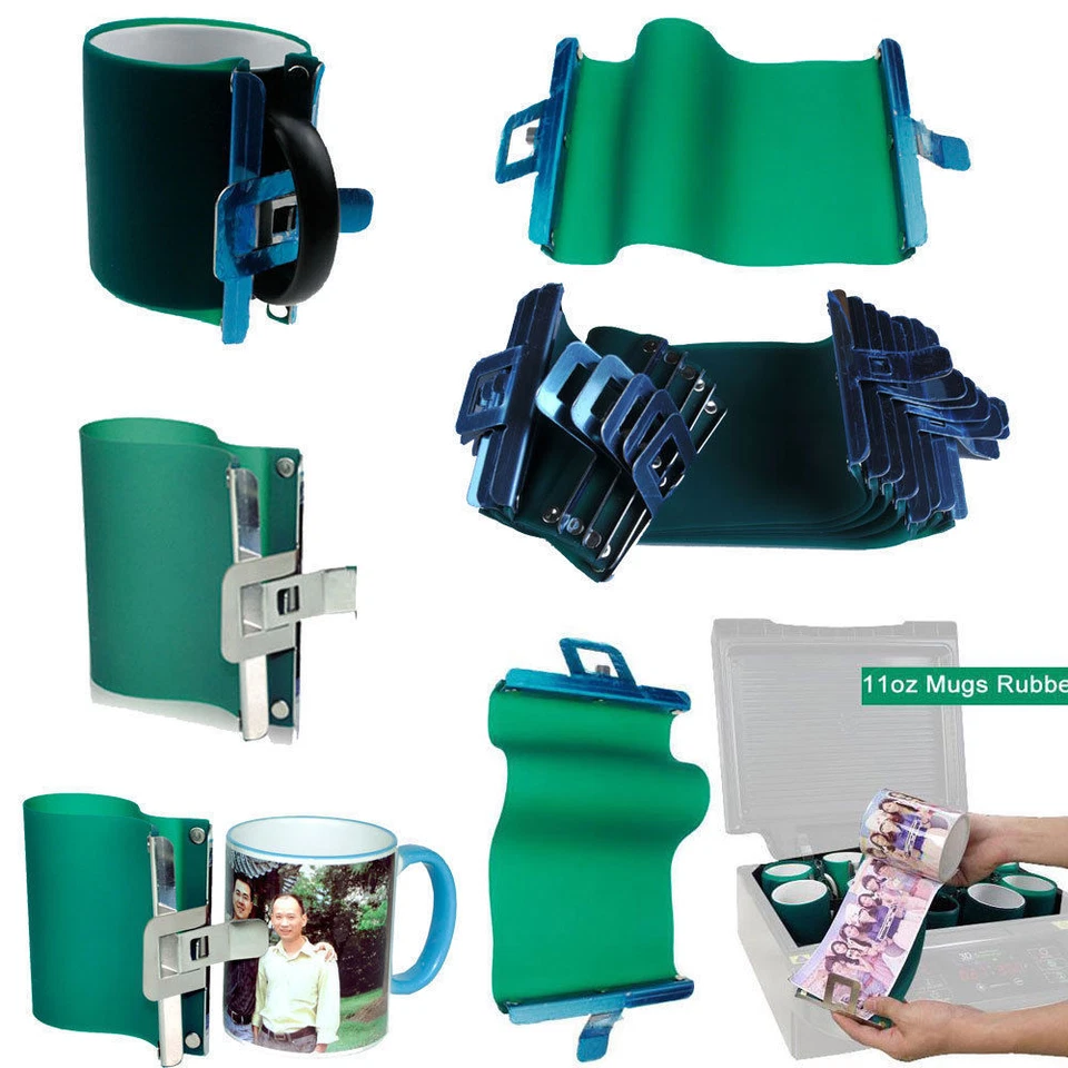 20PCS 11OZ 3D Sublimation Silicone Mug Wrap Cup Clamp Mold Fixture Mug Printing - Image 2 of 4
