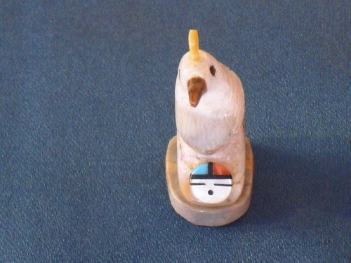 Quail Zuni Fetish Animal Figure Carved Stone signed Darrin Boone - Picture 10 of 15