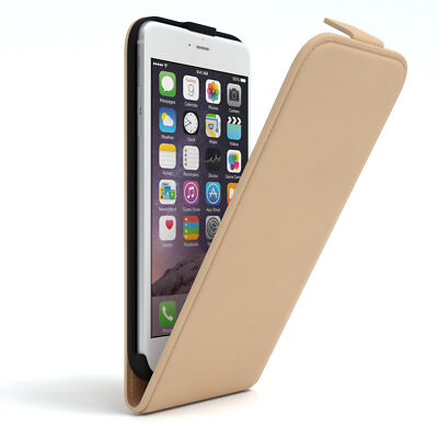 Tasche für Apple iPhone 6 / 6S Plus Flip Case Schutz Hülle Handy Cover Hellbraun