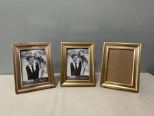 Set of 3 Gold 5x7 Photo Art Picture Frame with Stand and Clear Glass
