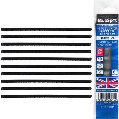 Bluespot 10-teiliges Junior Bügelsägeblatt-Set 150 mm Kohlenstoffstahl hergestellt in Großbritannien 6 Zoll