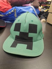Minecraft Creeper Hat Cap Snap Back Green Jinx One Size Mens TNT Check Brim
