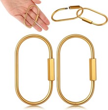 2.52 x 1.34 Inch 2 Pcs Brass Screw Lock Keychain, Durable Brass Screw Lock Clip