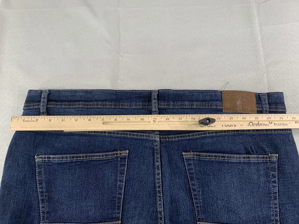 Beverly Hills Polo Club Pantalones Cortos Para Hombres 42 Azul Denim Calce Relajado Envejecido Informal Foto 3 de 4