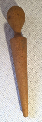 Vintage Wood Pestle, Antique Cone Wooden Muddler, Kitchenware, Primitive