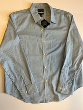 Men's NWT Chap Size XL Classic Fit Twill Blue Plaid Long Sleeve Button Down