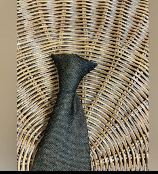 Corbata Snapper Town Craft verde seda clip en el cuello vintage Foto 2 de 4