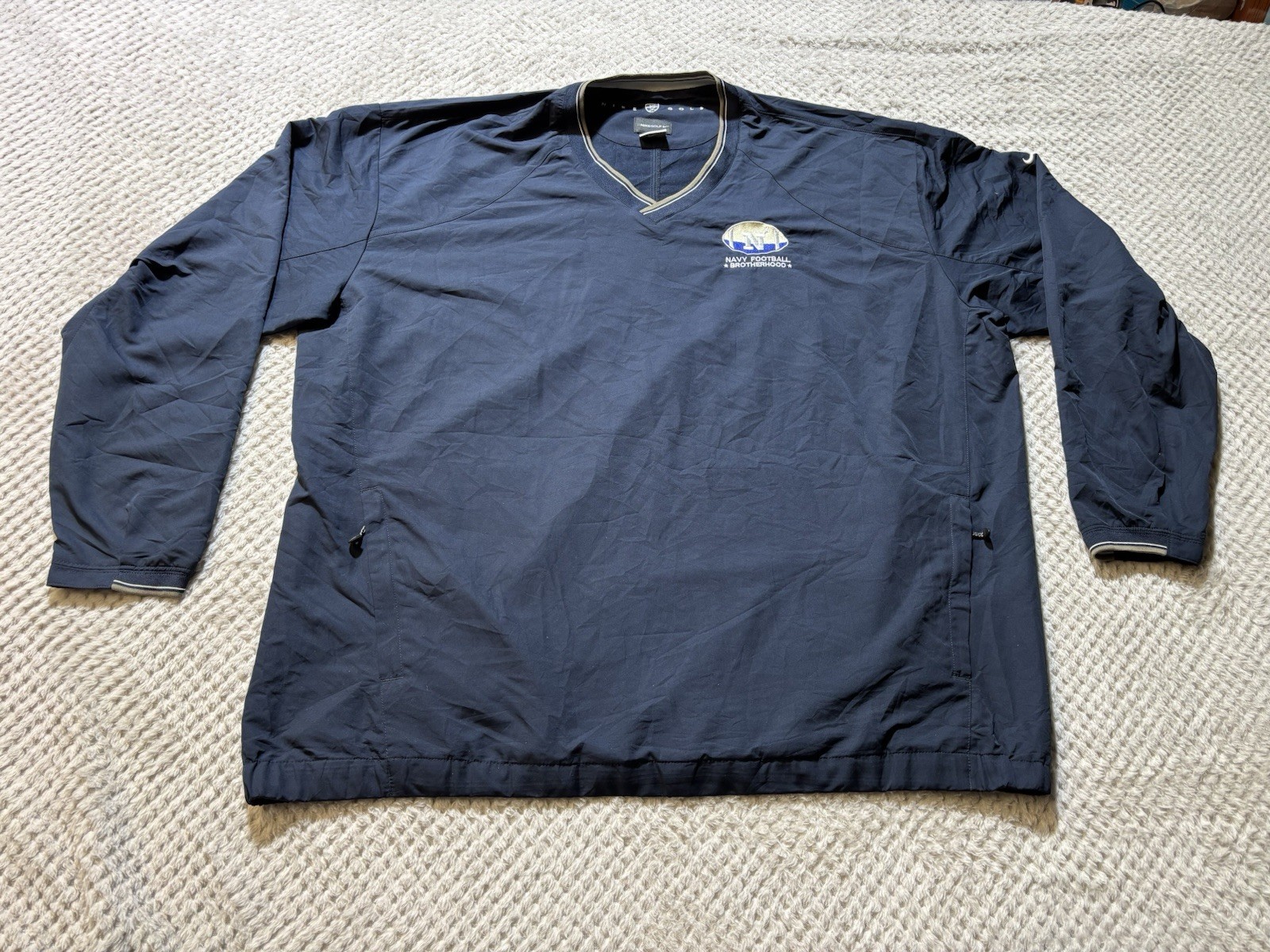 SACAI X NIKE Giacca a vento uomo Nike Golf manica lunga blu scollo a V taglia 4XL