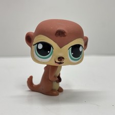 Littlest Pet Shop LPS #1376 Meerkat Brown Cream Green Dot Eyes Hasbro