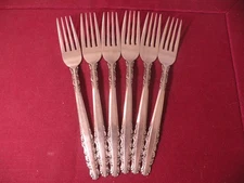 5 Dinner Forks International INS193 Rogers Cutlery Co Japan Stainless 7 5/8"