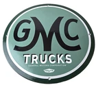 Vintage General Motors Sign - GMC Automobiles Trucks Gas Oil Pump Porcelain Sign