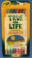 2007 NOS Crayola True to Life Crayons Tri-color Tips 8 pack