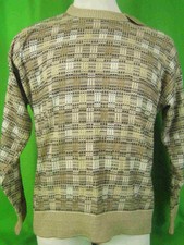 TRICOTS ST. RAPHAEL Beige Cotton Blend NEW Crewneck Sweater L