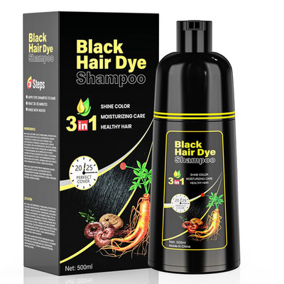 Schwarzes Haarfärbe Black Hair Dye Shampoo 3 in 1 Haarfärbe Shampoo Für Frauen &