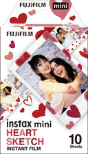 Instax Mini Film 10 Shot Pack, HEARTS Border