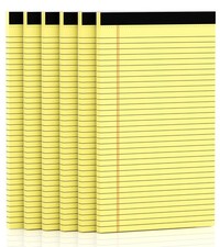 Yellow Legal Pads 8.5 x 14 Note Pads, 6 Pack ...