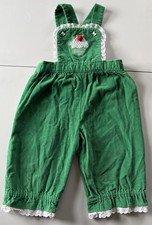 Kid s 1970 s Green Corduroy Cupcake Themed Overalls Jumper Romper Vintage