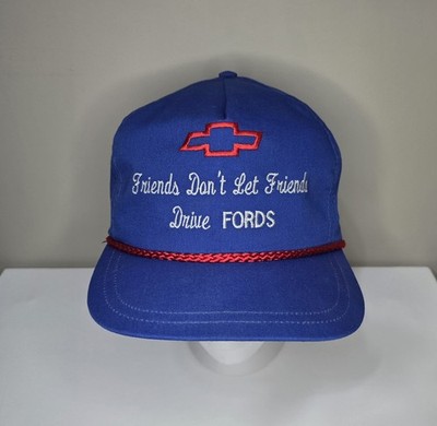 Friends Don't Let Friends Drive Fords Snapback Rope Hat Blue One Size Vintage US