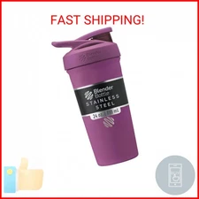 BlenderBottle Strada Shaker Cup Insulated Stainless Steel Water Bottle with Wire