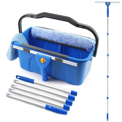 #ad Professional Window Cleaning Kit with Bucket 3 Gallon 76quot; Long Handle Window... $71.93