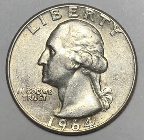 1964 25C Washington Quarter 90% Silver